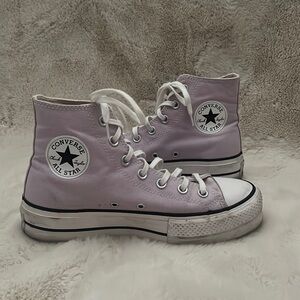 light lilac hightop platform converse